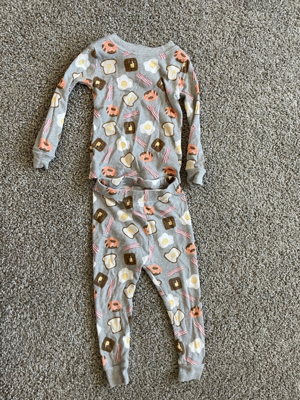 wonder nation Gray Kids Pajama Set with Breakfast Print